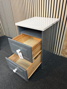 Switch Grey and white 2 drawer bedside locker  43438 2 image