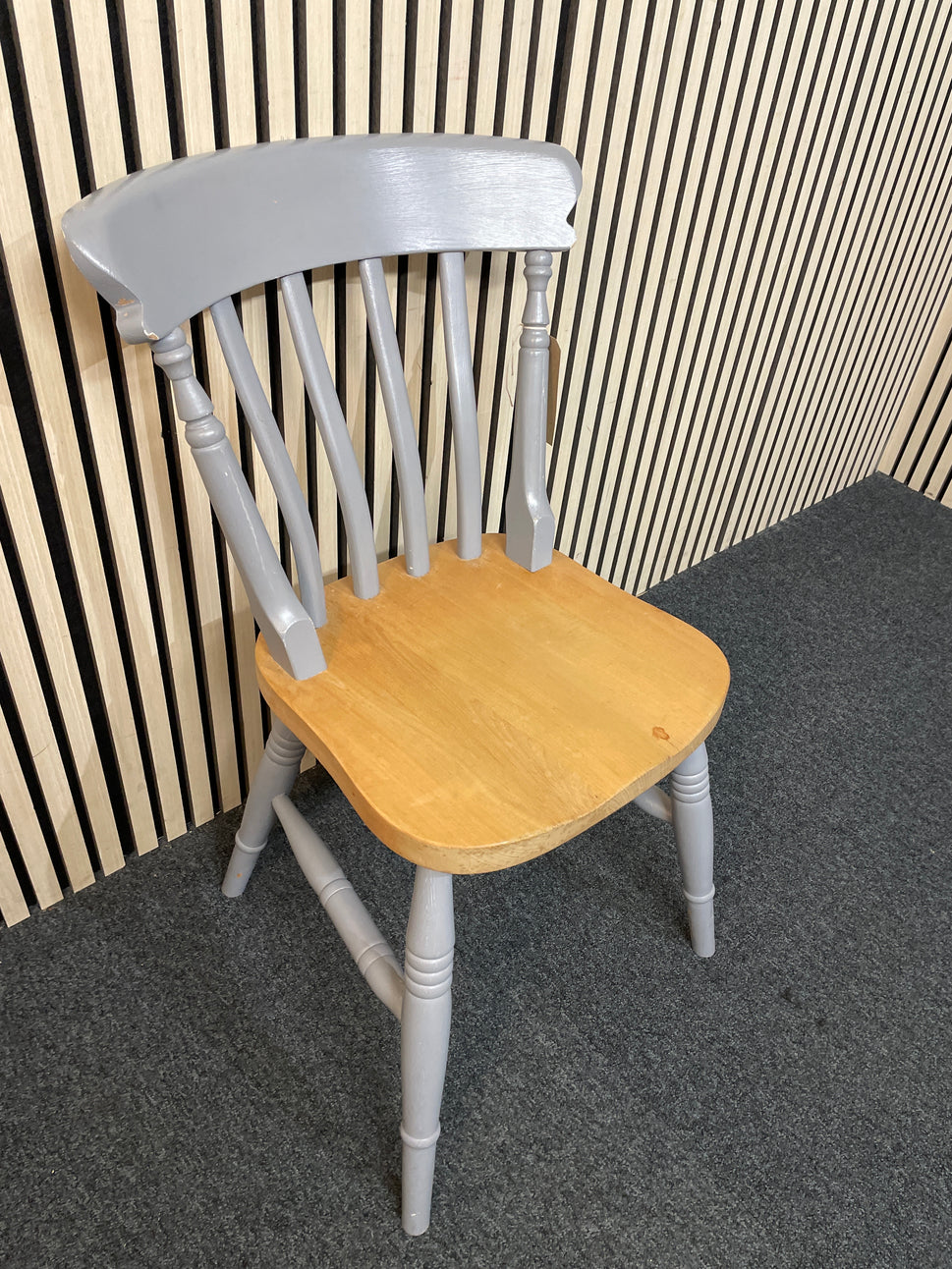 Solid wood grey painted kitchen chair 3126