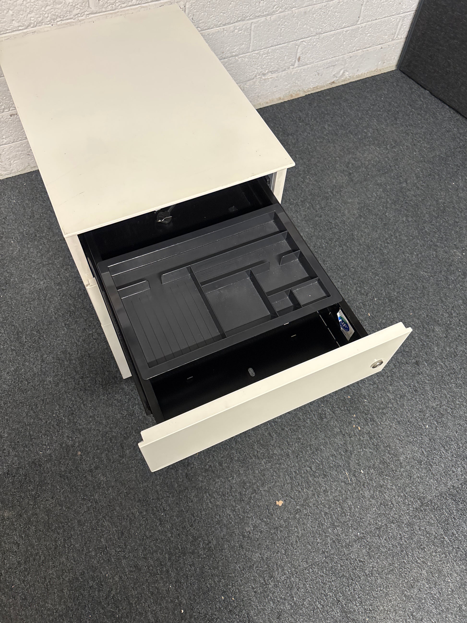 Ex Demo white mobile under desk pedestal