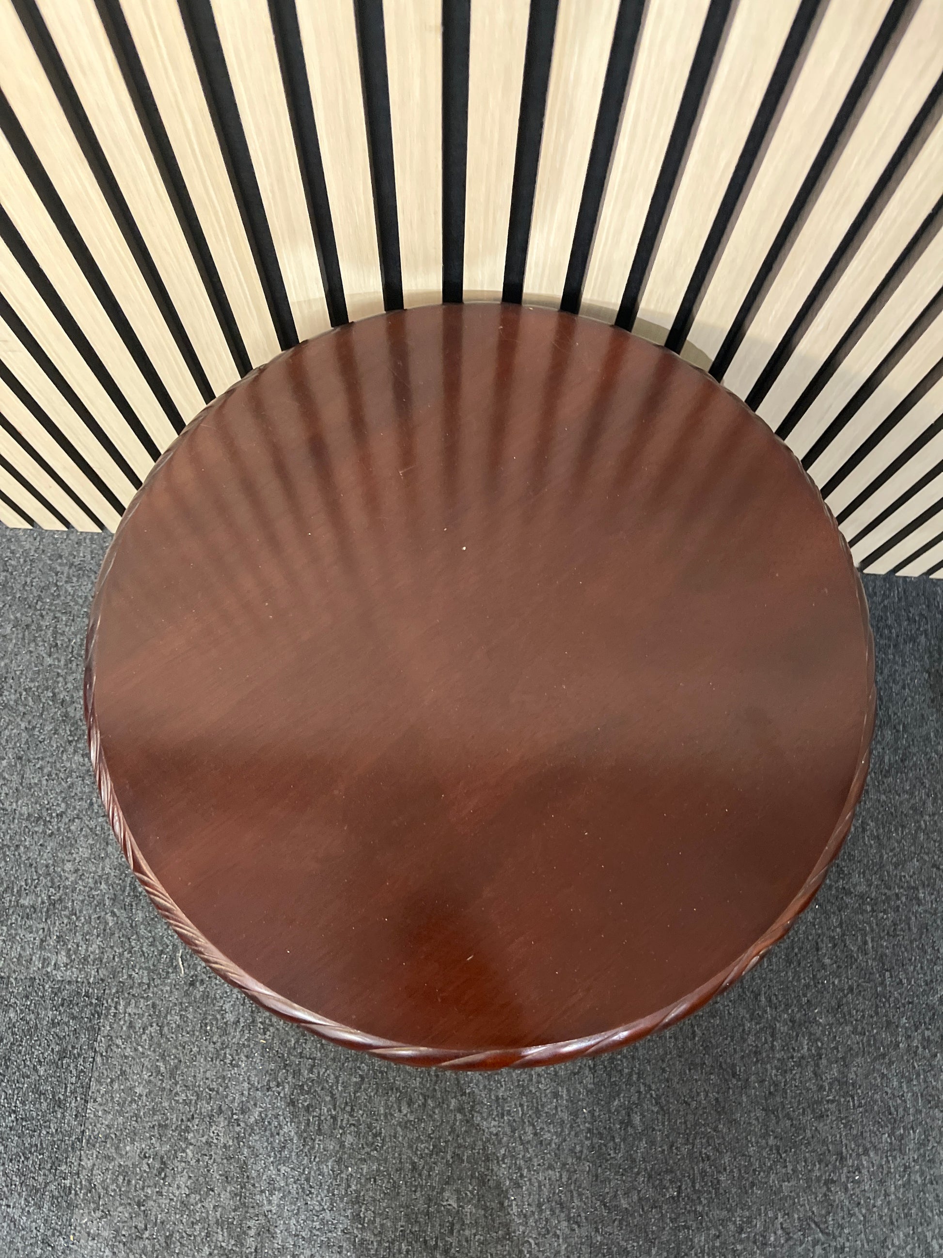 Ornate mahogany tall 3 stem wine table 3325