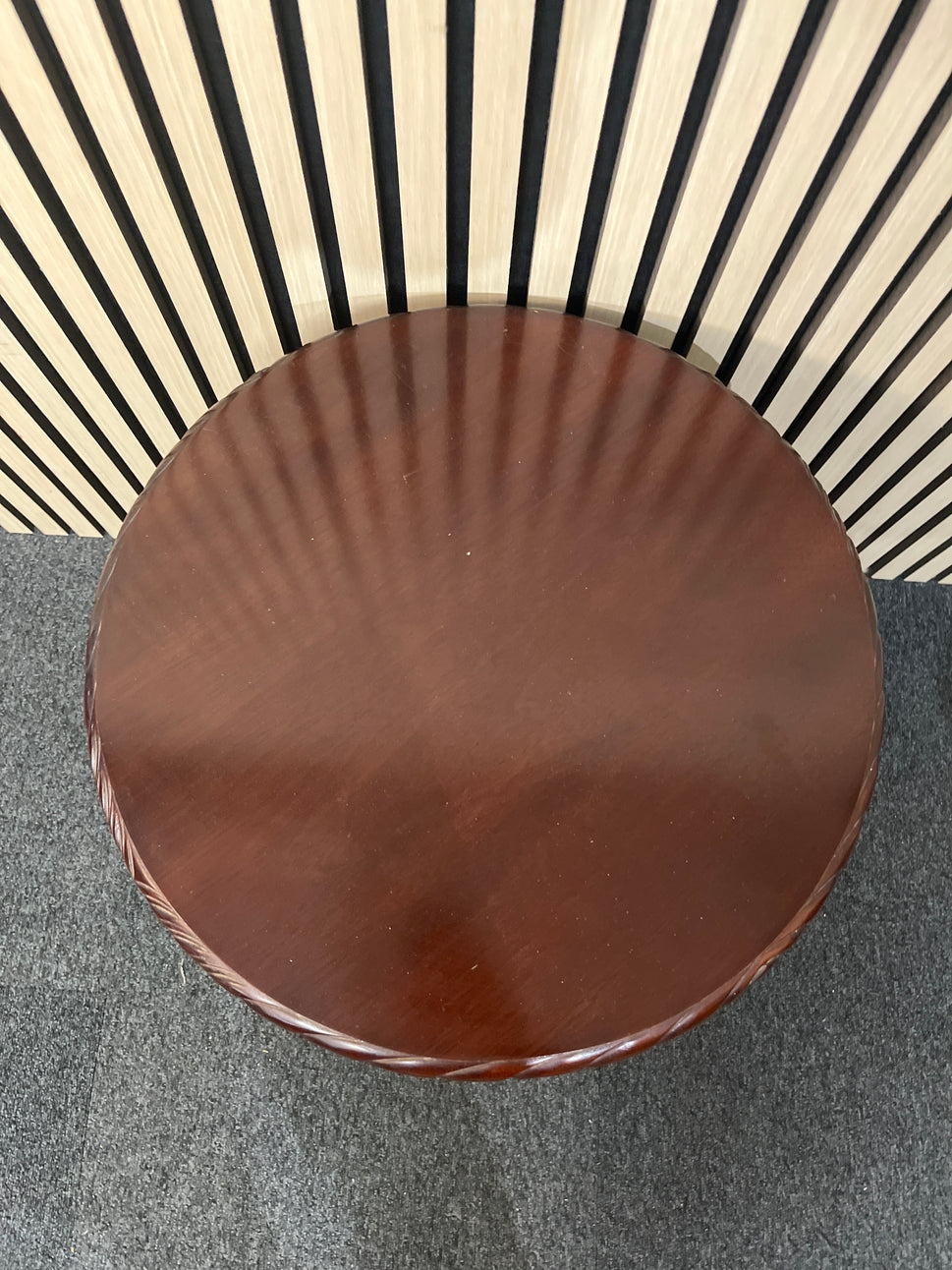 Ornate mahogany tall 3 stem wine table 3325