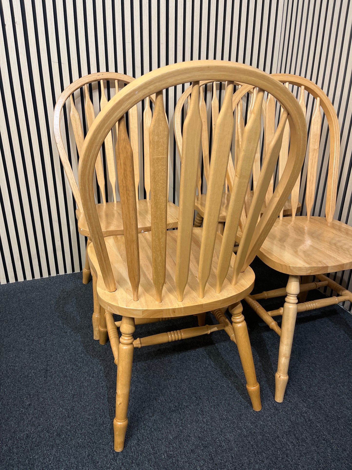 Solid high back rubber wood kitchen chairs (SET OF 4) 3325