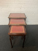 Switch Mahogany nest of tables with glass top and carved detailing 1325 2 image