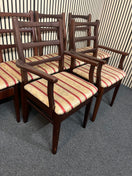 Switch Mahogany dining chair with red and cream fabric seat (SET of 6 including 2 carver chairs) 43938 3 image
