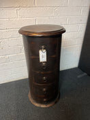 Switch Solid teak stained tall 4 drawer circular locker 450 diameter by 790H 3225 2 image