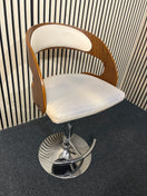 Switch walnut curved back, chrome framed tall swivel bar stools 1226 2 image