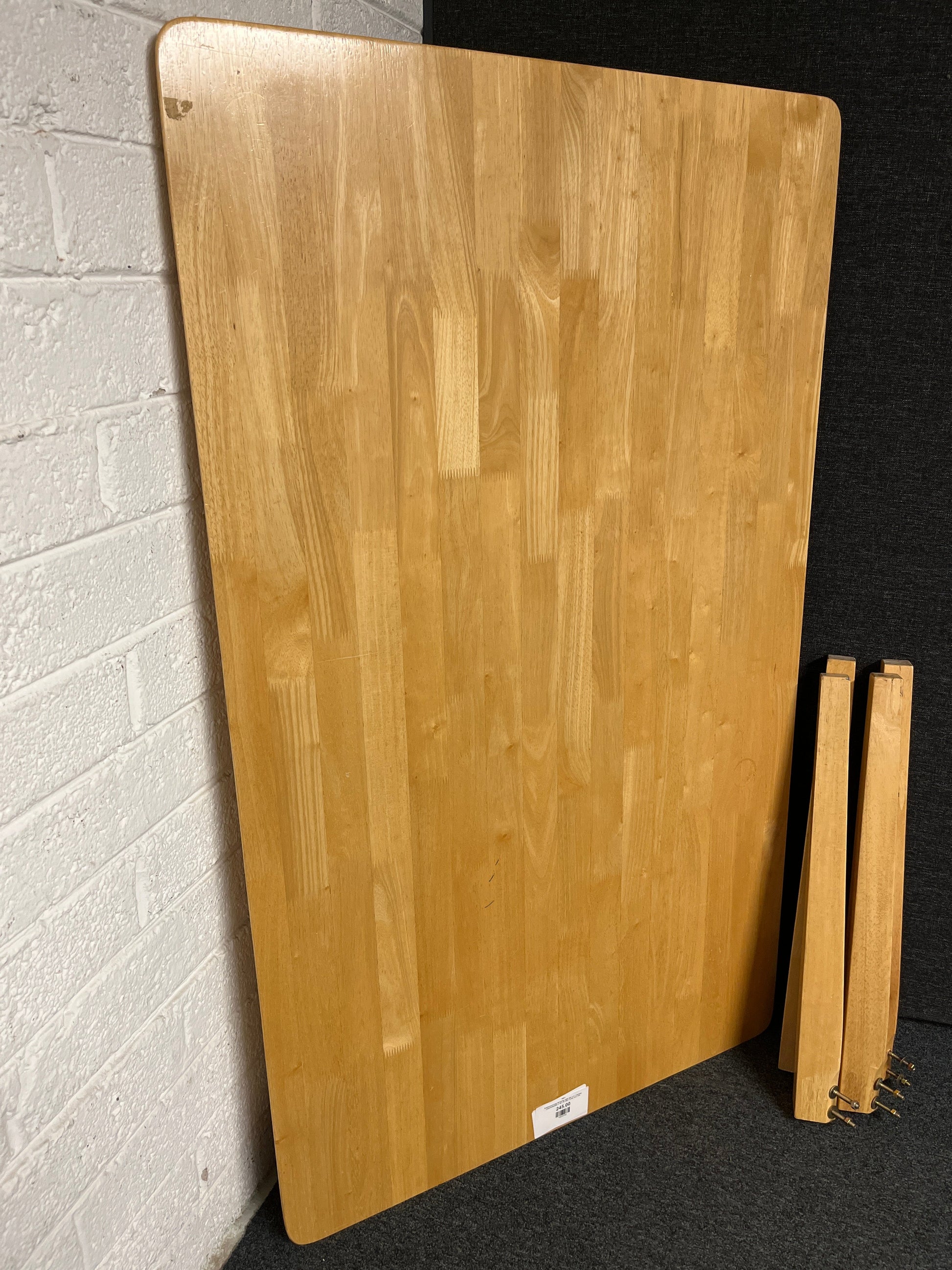 Rubberwood large 6ft kitchen table with 4 no. matching chairs%A0(table H 780 x W 1500 x D 930 mm) 1225