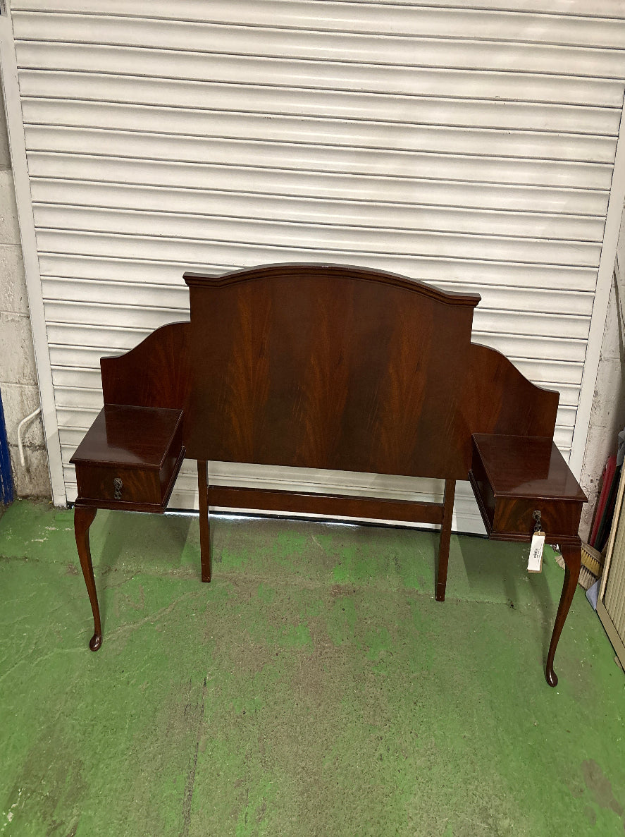 Ornate Mahogany 4 ft 6 headboard with lockers