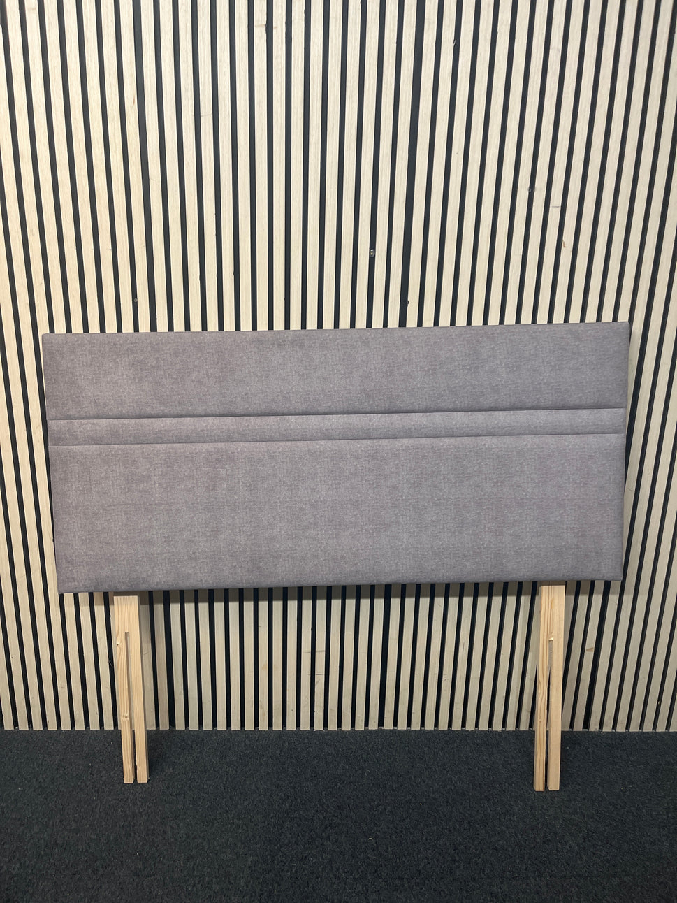 4ft 6 grey fabric headboard 2226