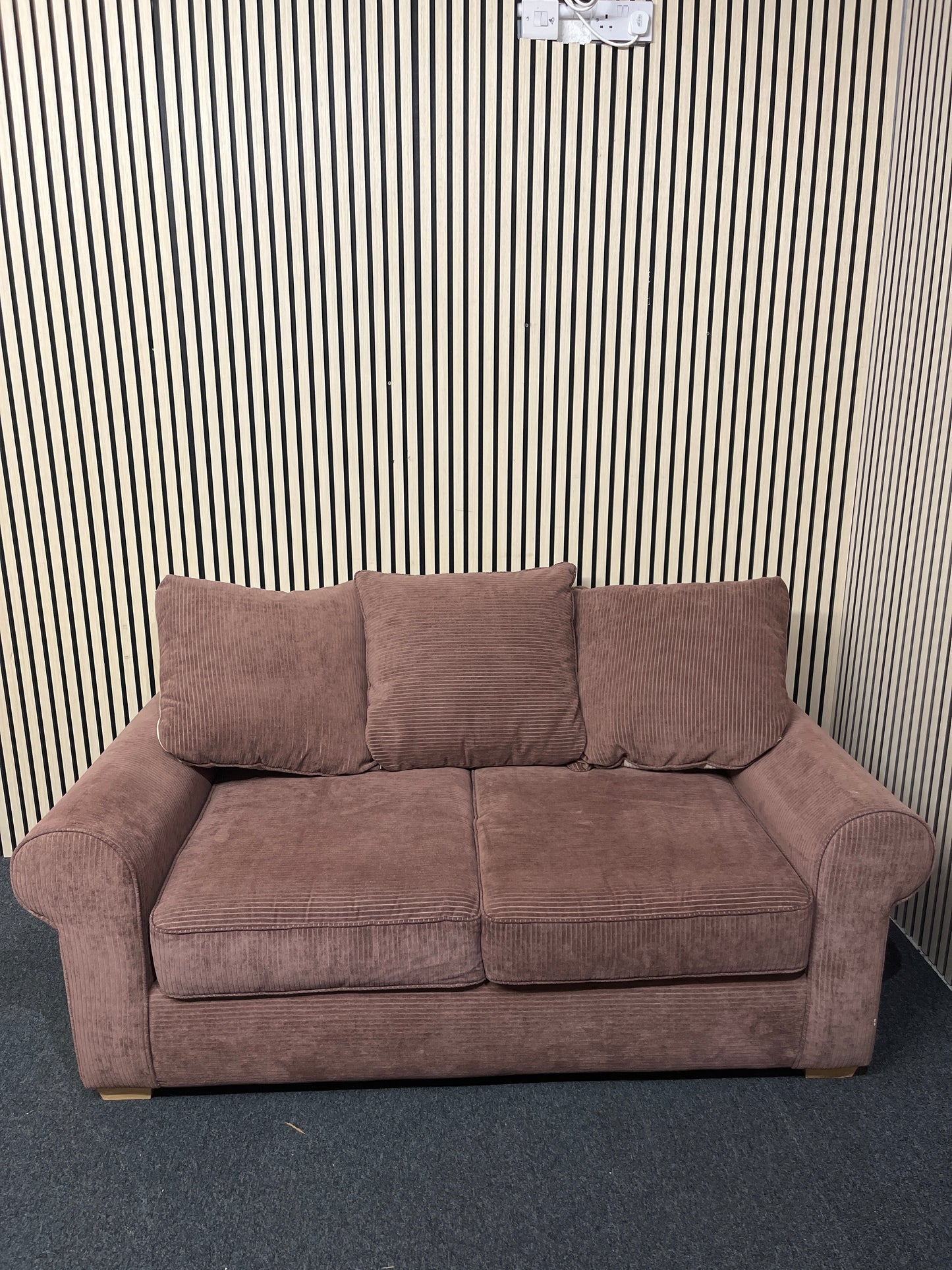3 seater brown corduroy fabric sofa bed 3325