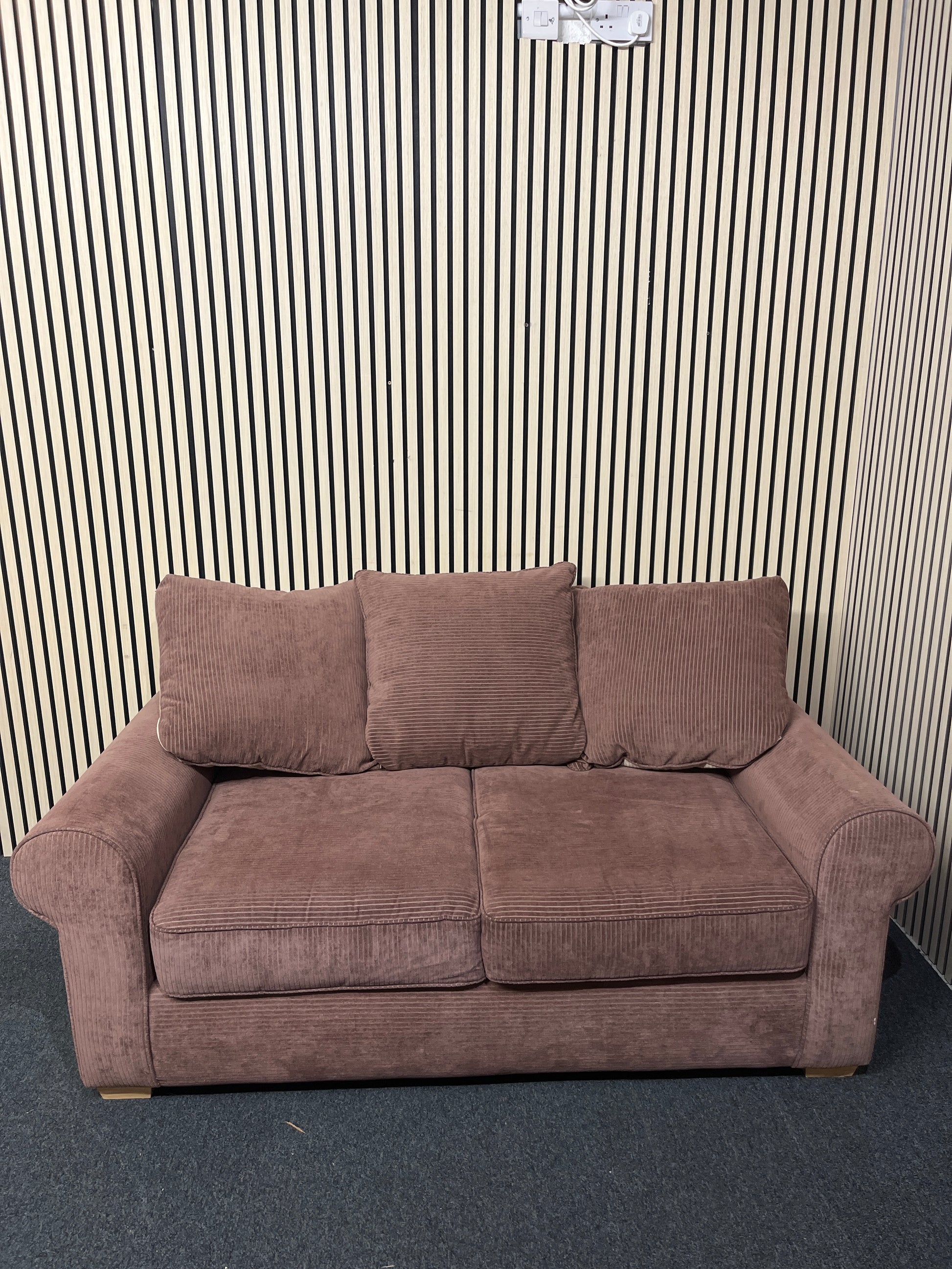 3 seater brown corduroy fabric sofa bed 3325