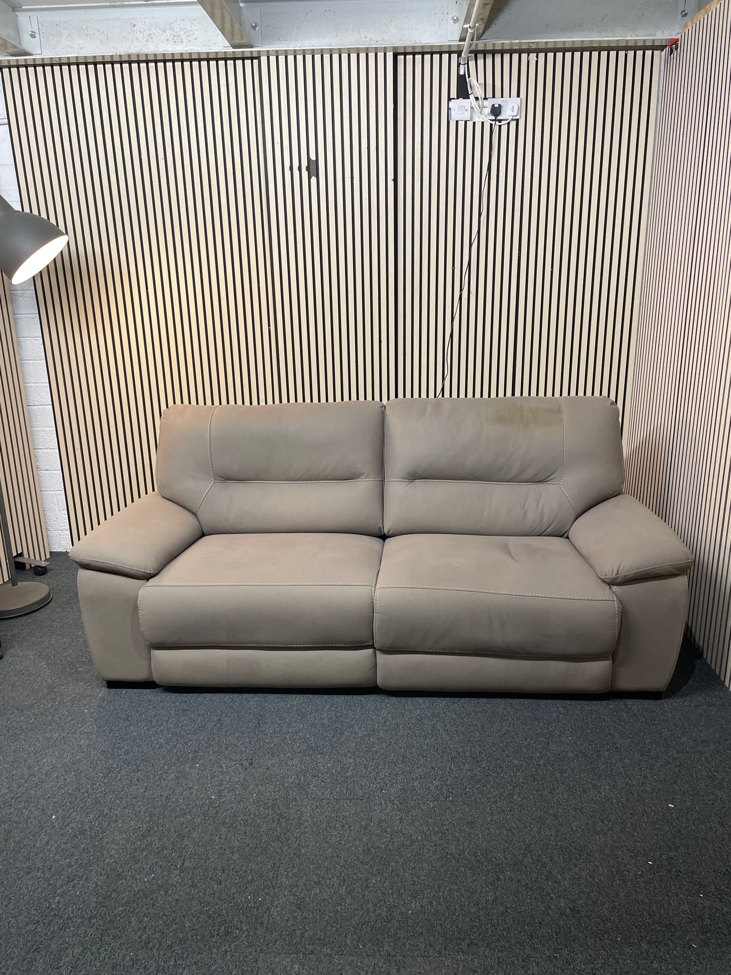 Large 2 seater light grey fabric sofa electric recliner sofa 2425