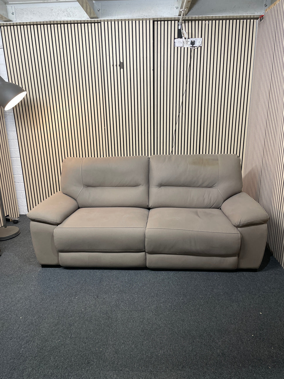 Large 2 seater light grey fabric sofa electric recliner sofa 2425
