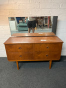 Switch Retro teak stained 4 drawer dresser with mirror 3225 3 image