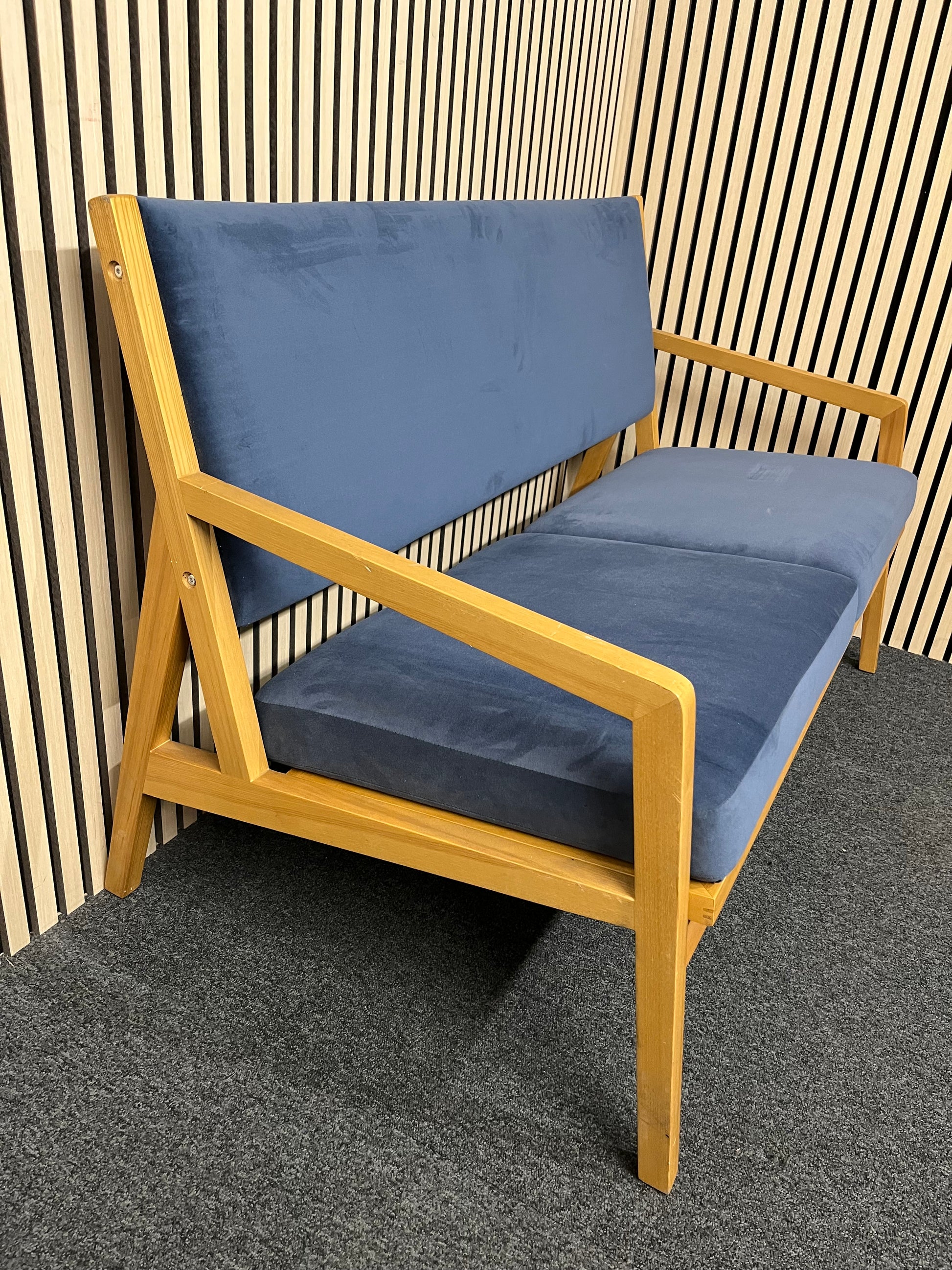 NEW Hanna two seater sofa with wooden frame