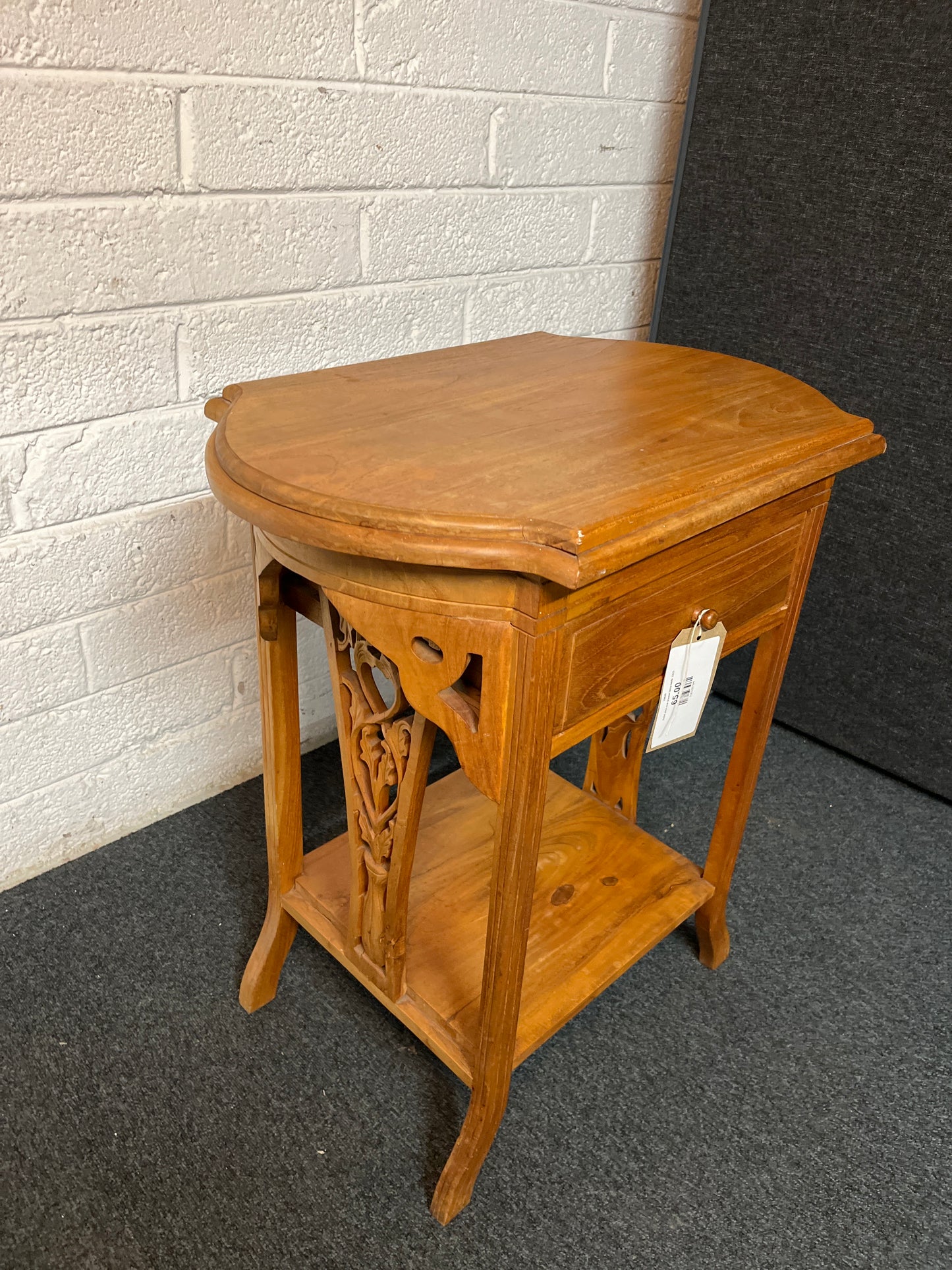 Solid pine one drawer lamp table  2225