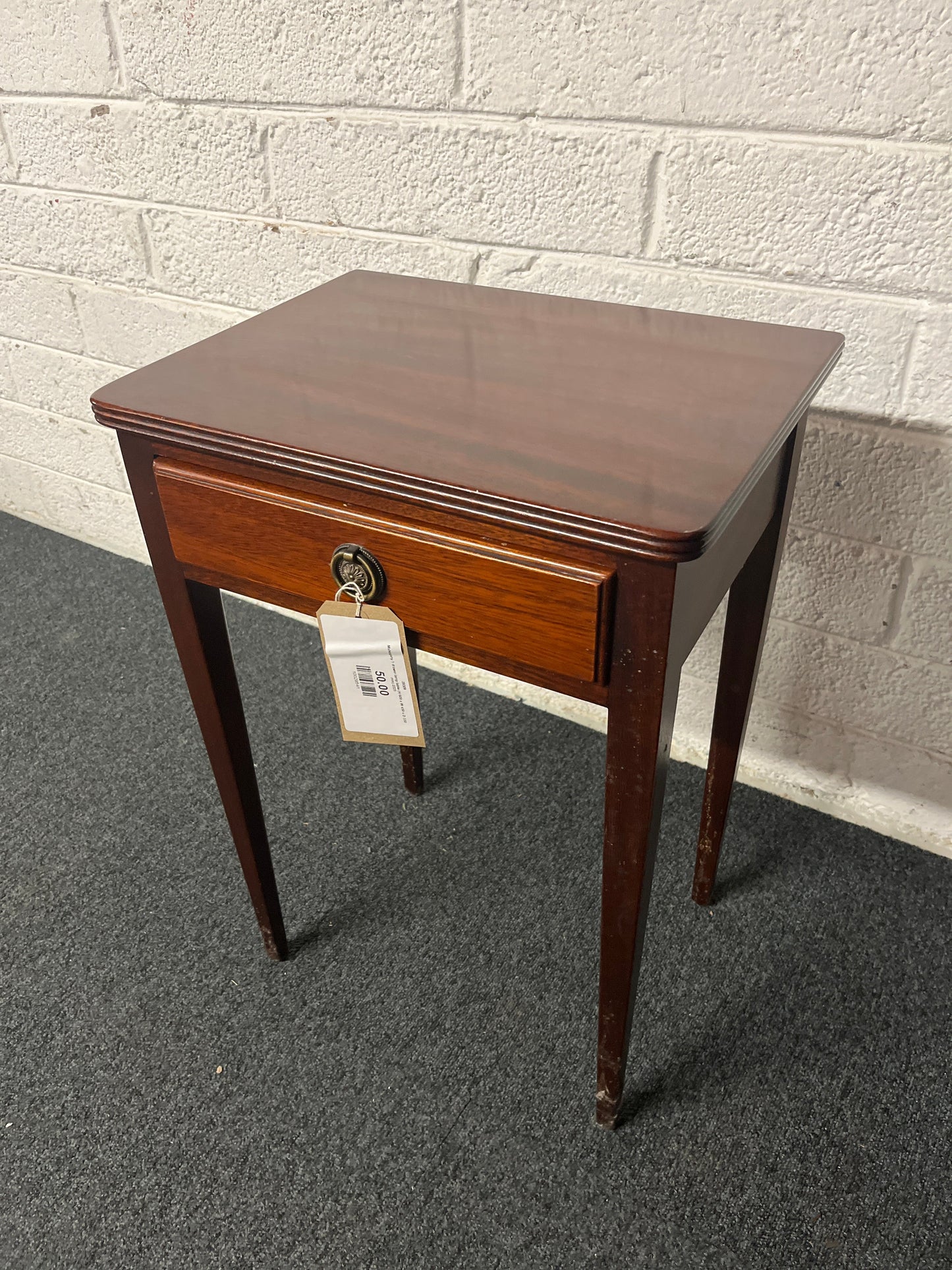 Mahogany 1 drawer lamp table (H 600 x W 450 x D 330 mm) 2225