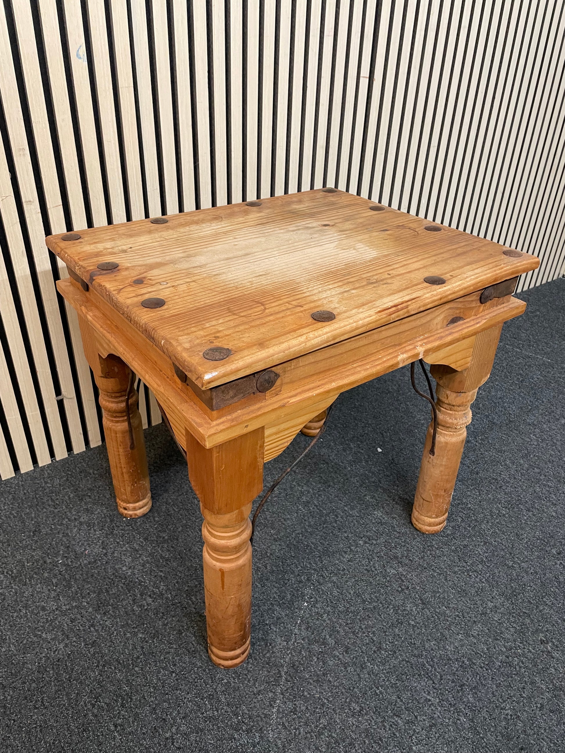 Mexican pine low lamp table (H 60 x W 60 x D 50 cm) 4225