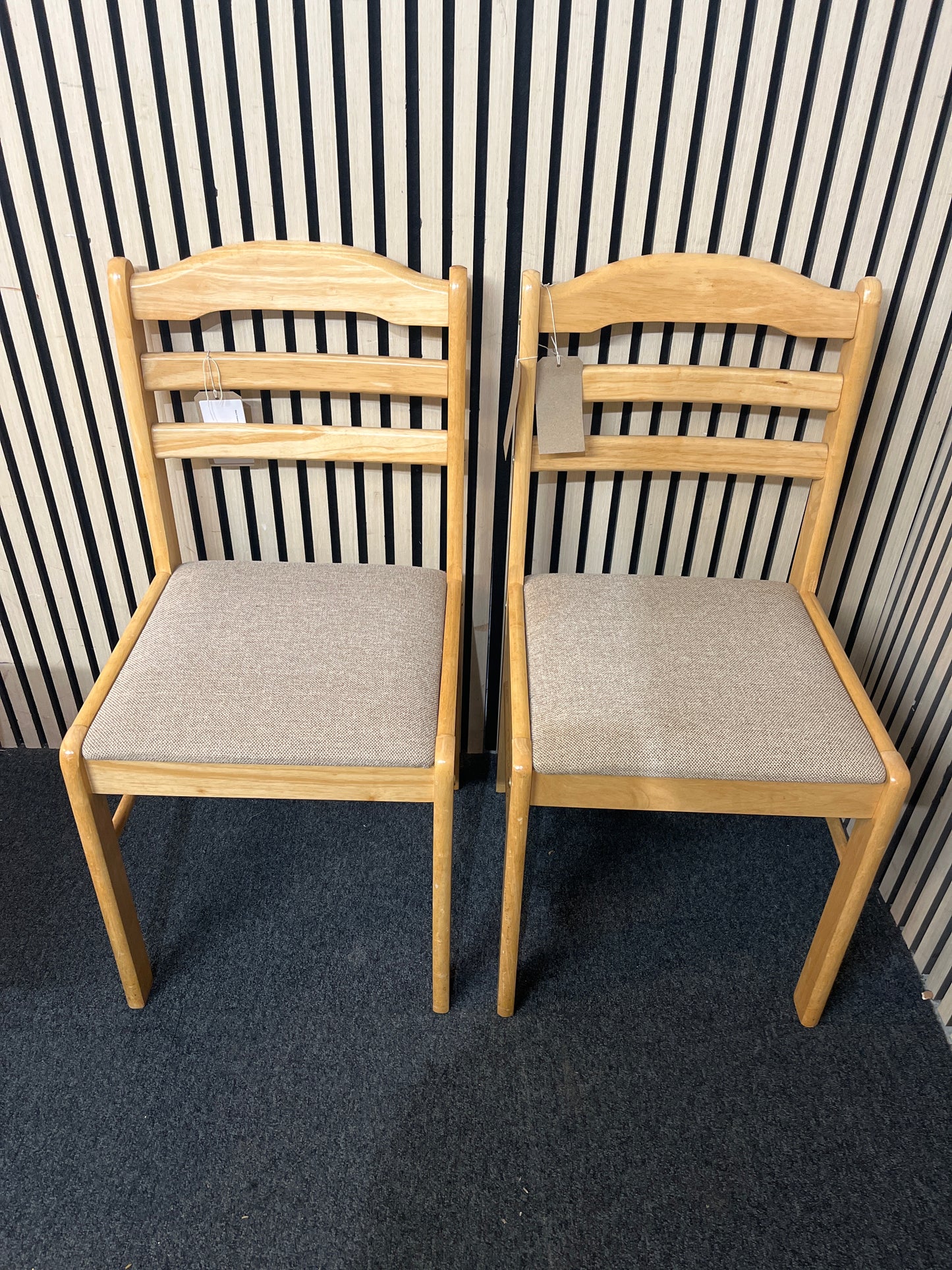 Beech framed dining chair with fabric seat (SET OF 3) 43767