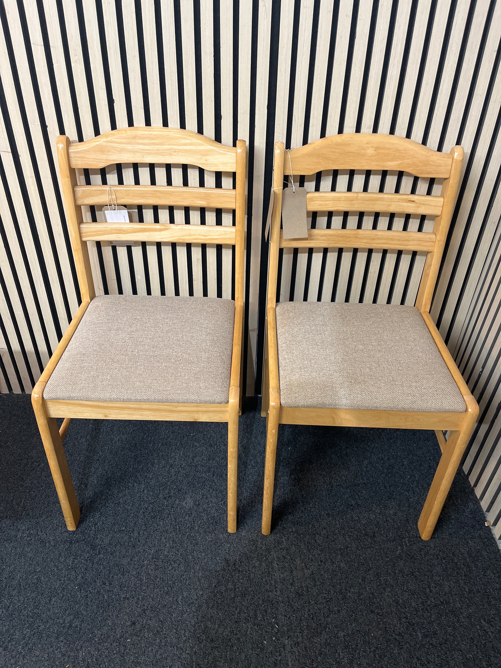 Beech framed dining chair with fabric seat (SET OF 3) 43767
