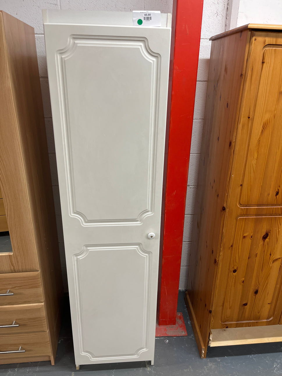 Tall single white laminate wardrobe 2225