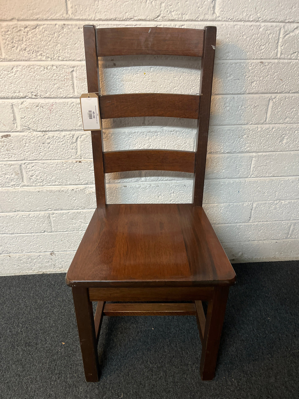 Solid stained wood framed dining chair  2225