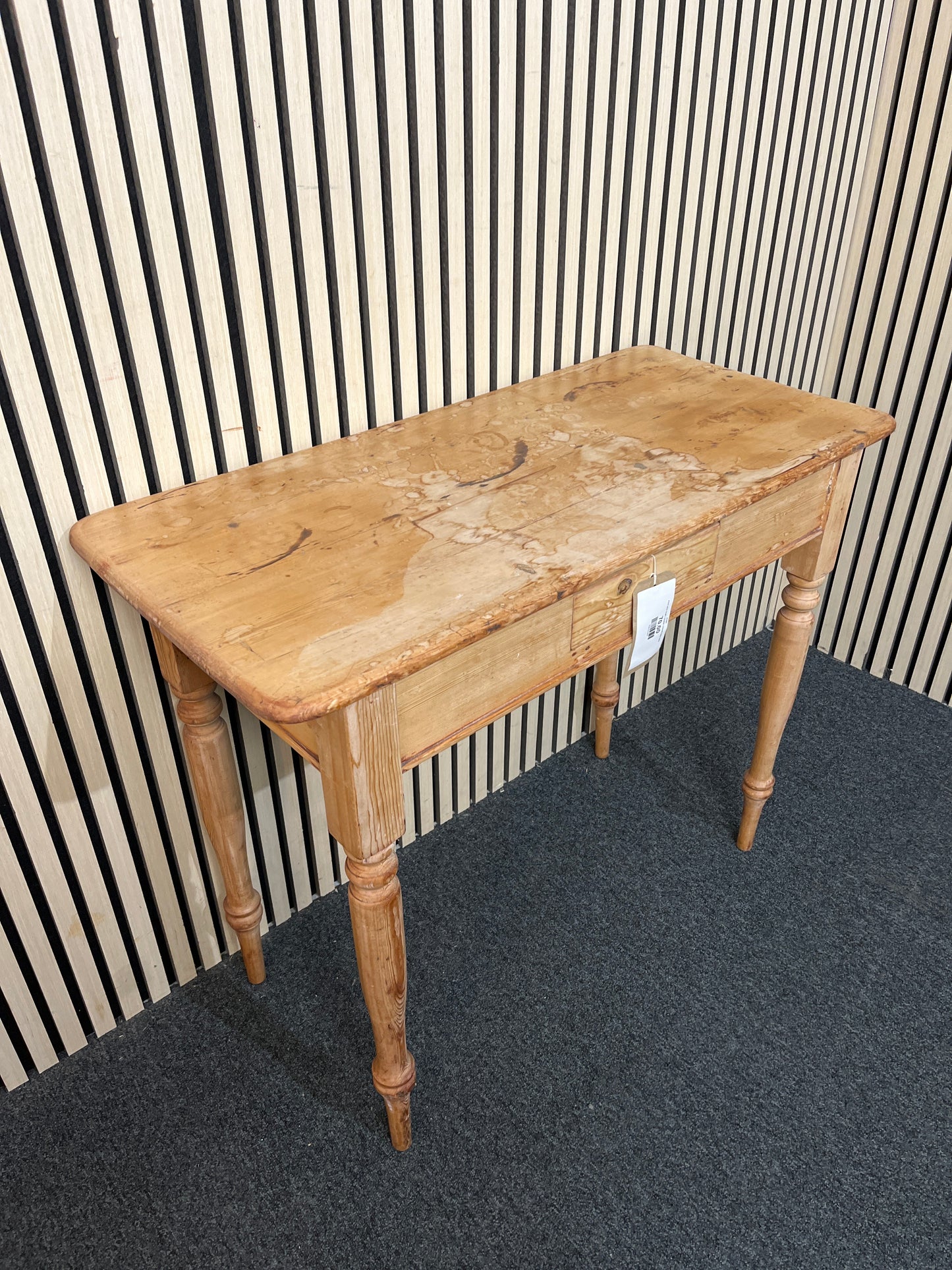 Pitch pine small 1 drawer console table 2425