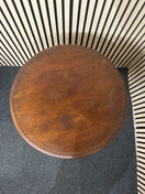 Switch Ornate dark mahogany inlaid circular occasional table with base shelf and splayed legs 64Hx58W 3325 2 image