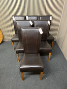 Switch Dark Brown Leatherette dining chairs with oak frame (SET OF 6)  44145 2 image