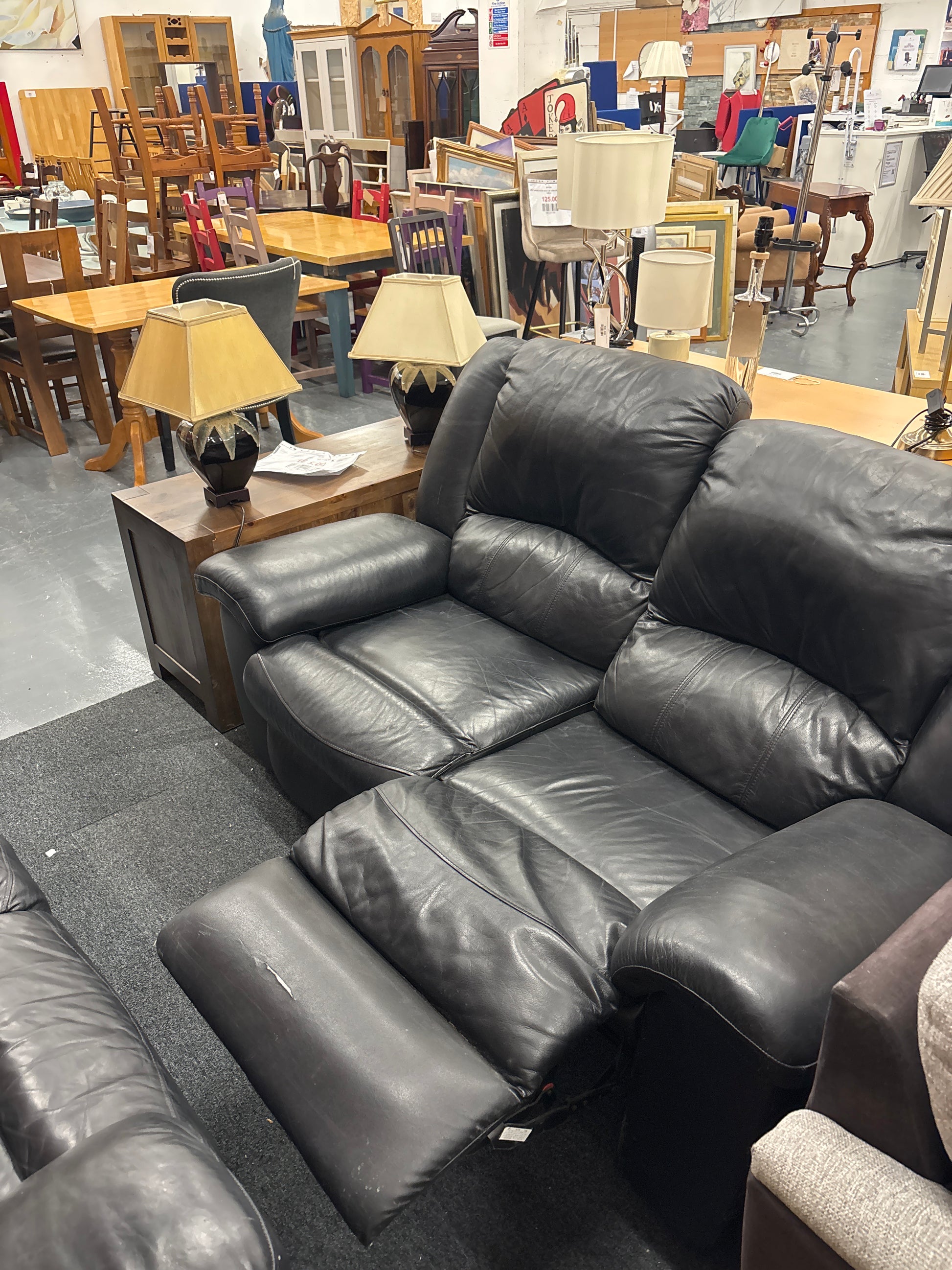 Black Leatherette 3+2 sofa suite  1225