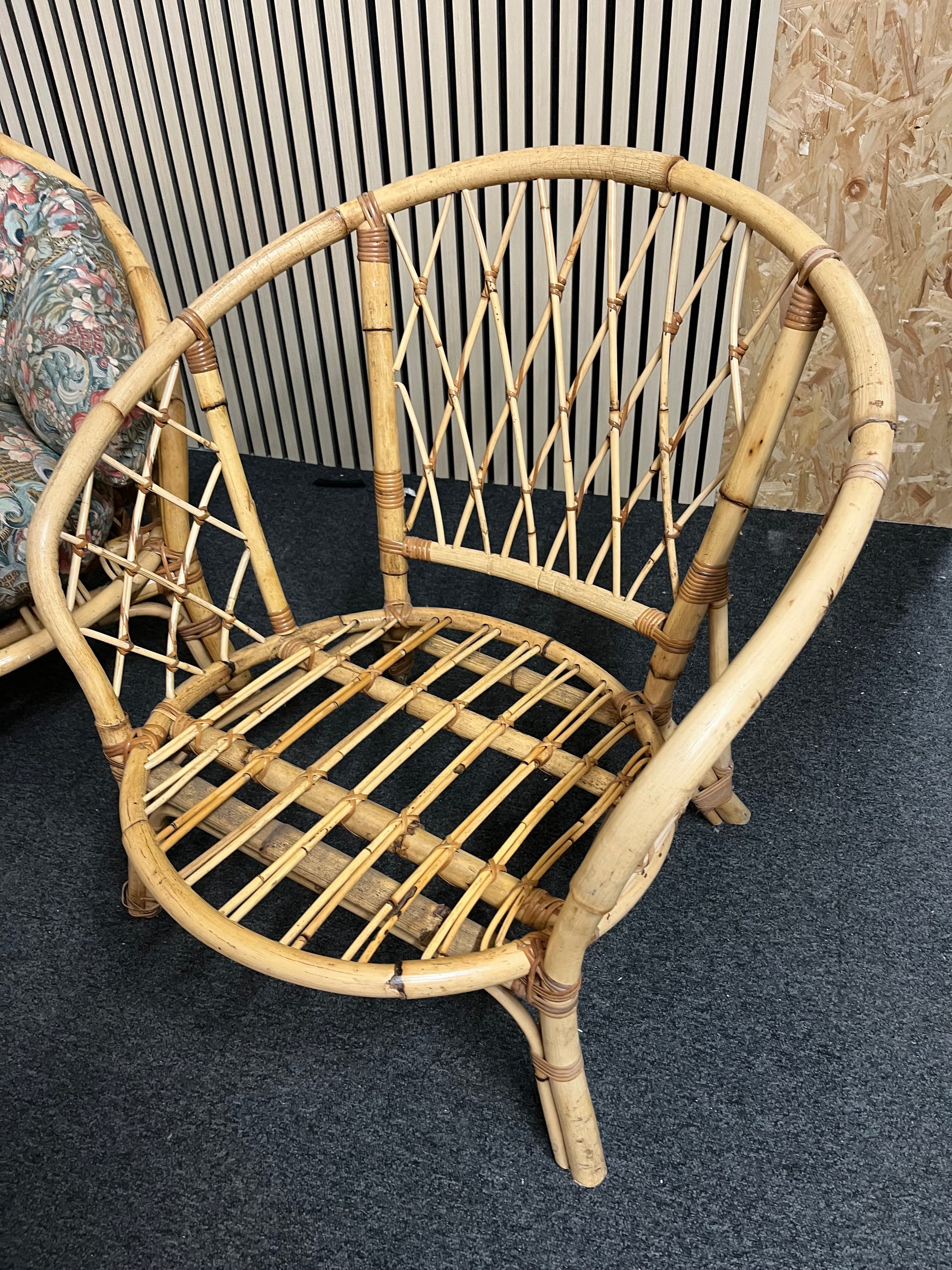 Cane framed fabric seat 3+1+1 sofa suite 2325