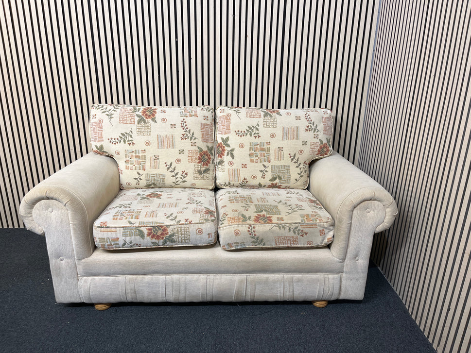 Cream pattern 2 seater sofa   44329