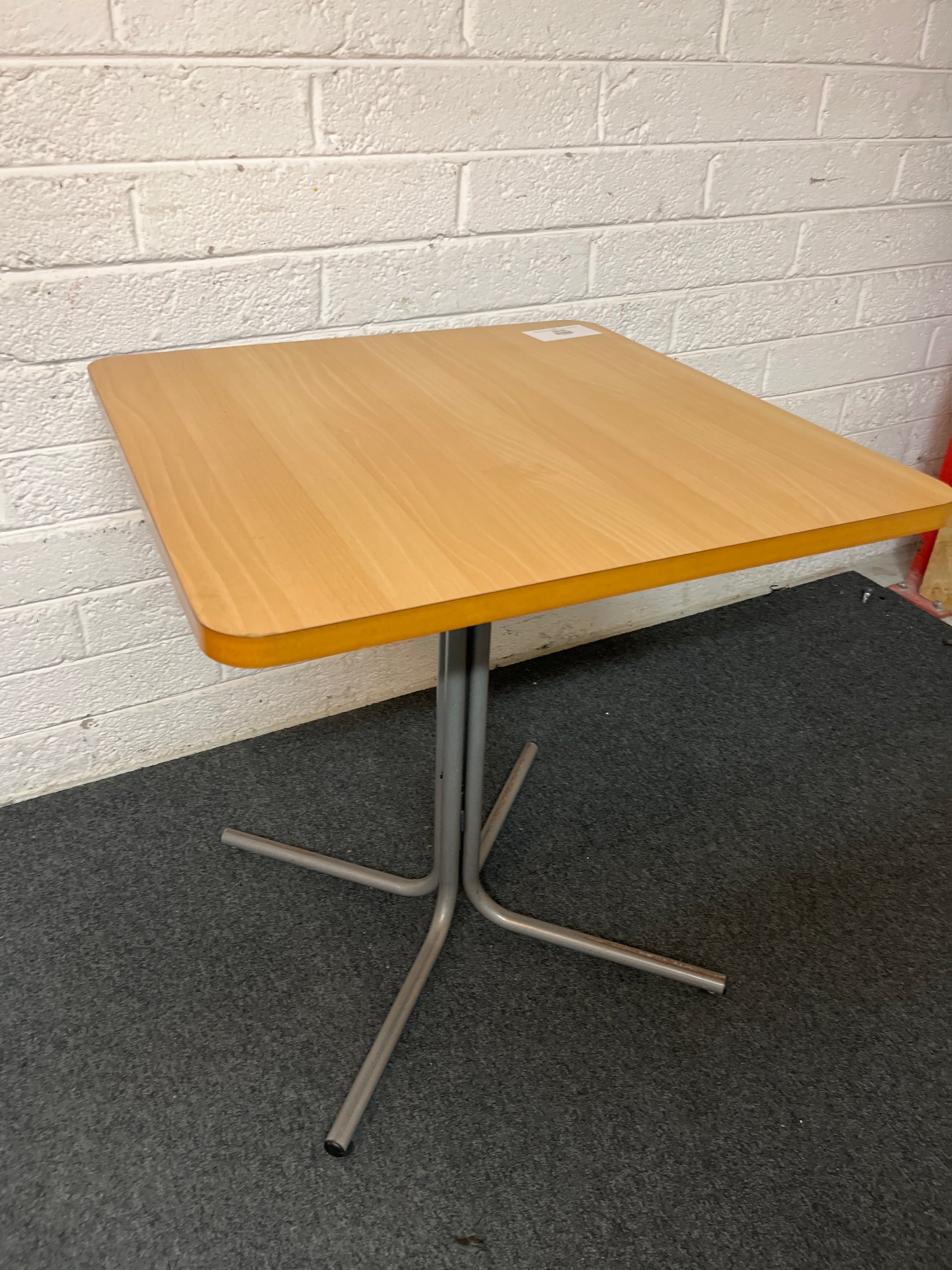 Beech laminate square table (H 74 x W 70 x D 70 cm ) 1325