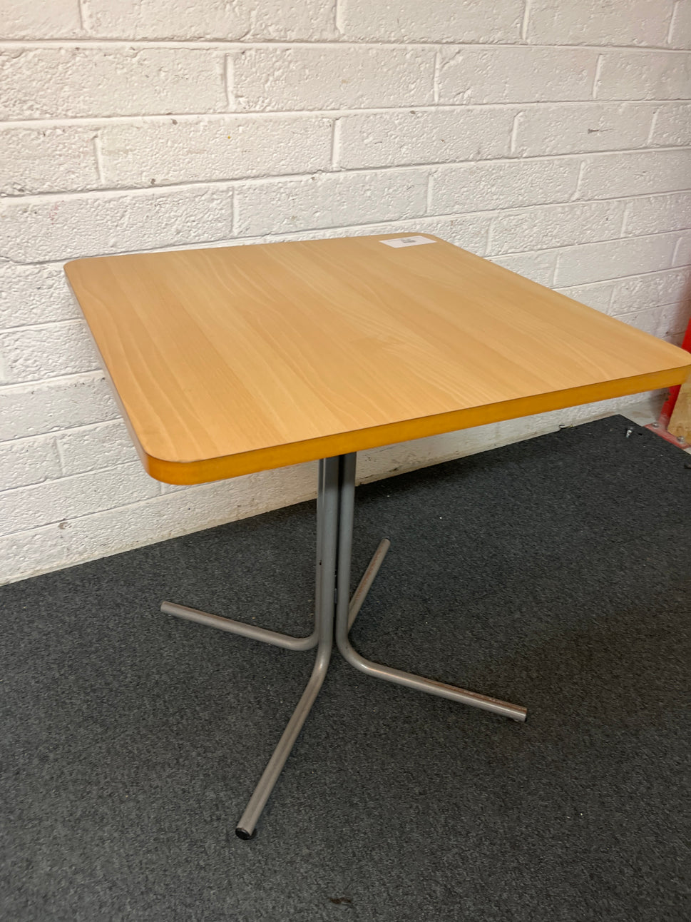 Beech laminate square table (H 74 x W 70 x D 70 cm ) 1325