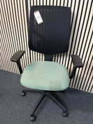 Switch Tegan ergonomic asynchro task chair with adjustable arms - Mesh back - jade green fabric seate 2 image