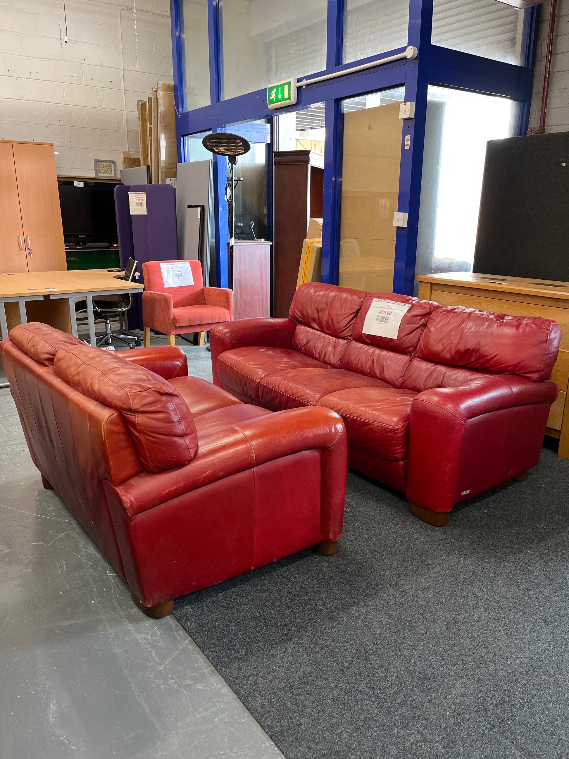 3+2 Italsofa Real leather wine fabric sofa suite 3125
