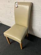 Switch Cream leather high back dining chair, solid wood frame 2225 3 image