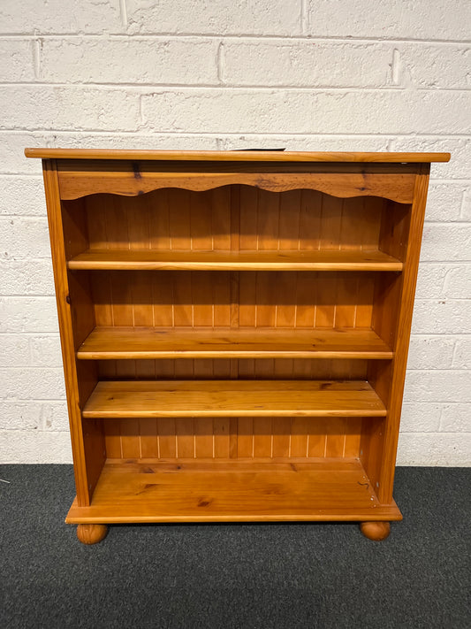 Natural pine slim open bookcase (H 650 x W 880 x D 290 mm) 1225