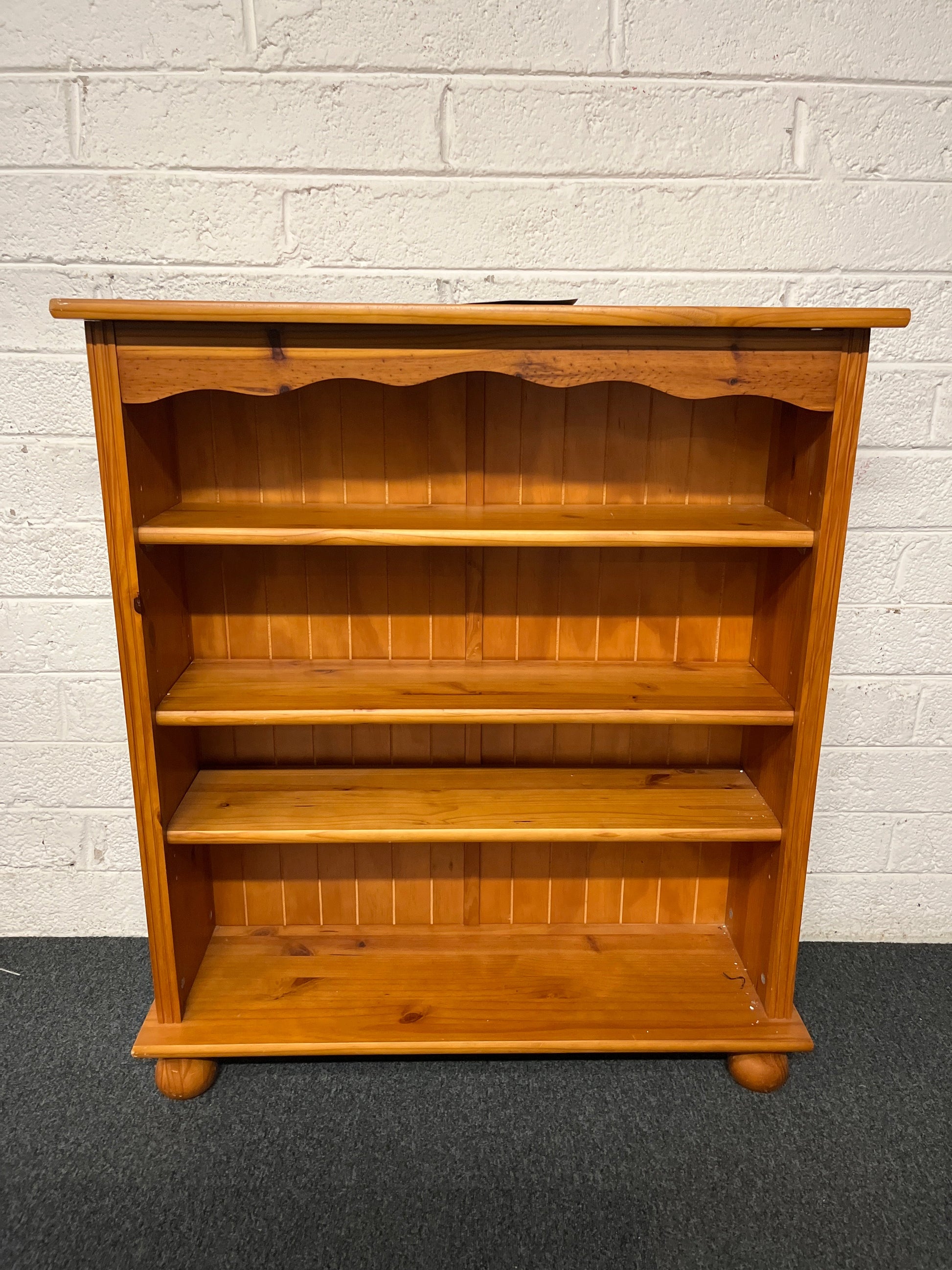 Natural pine slim open bookcase (H 650 x W 880 x D 290 mm) 1225