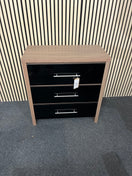 Switch Black gloss and oak laminate 3 drawer chest 3 image