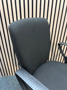 Switch Black fabric swivel chair with black plastic fixed arms and 5 star swivel base 2 image