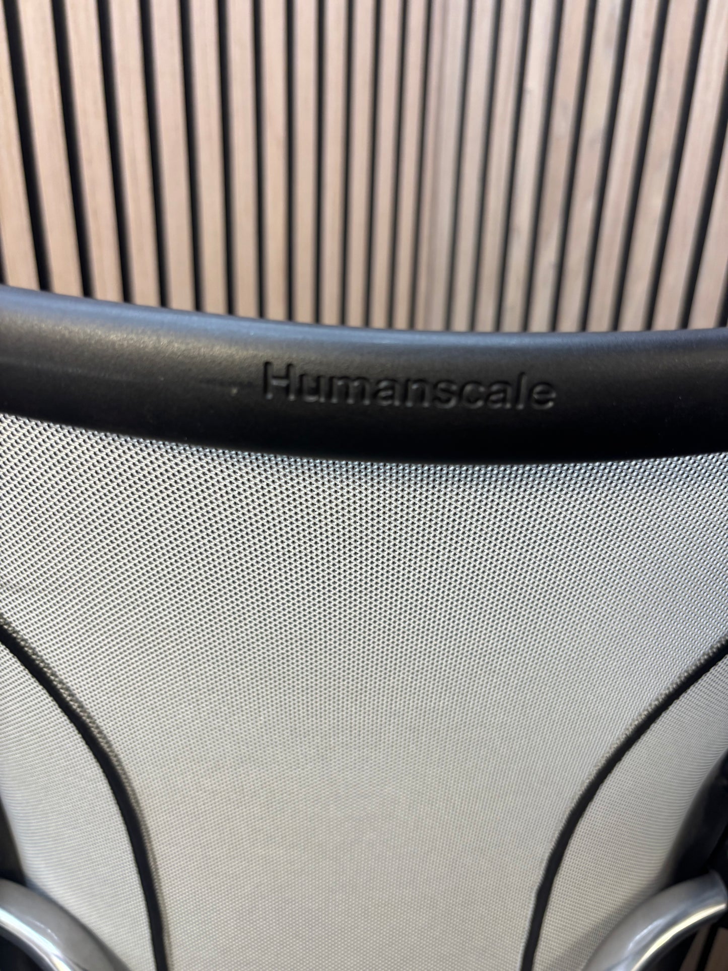Humanscale Libery task swivel chair with mesh back and dark brown leather seat   J3913