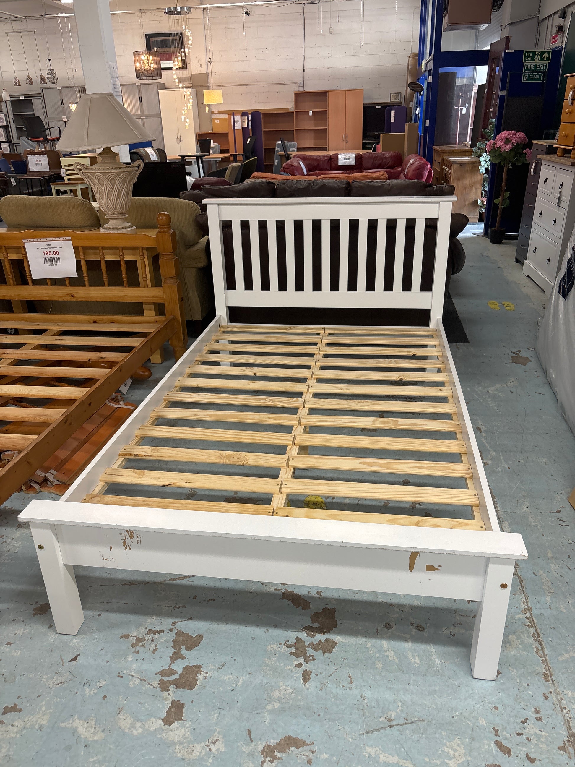 NEW Monaco 4ft low end bed frame in white