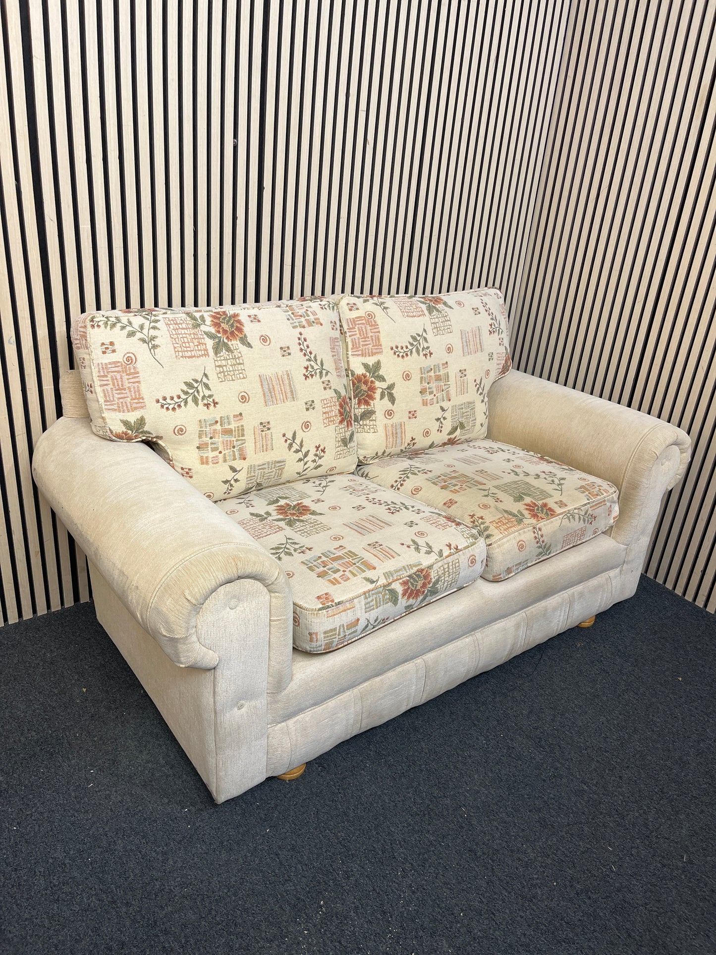 Cream pattern 2 seater sofa   44329