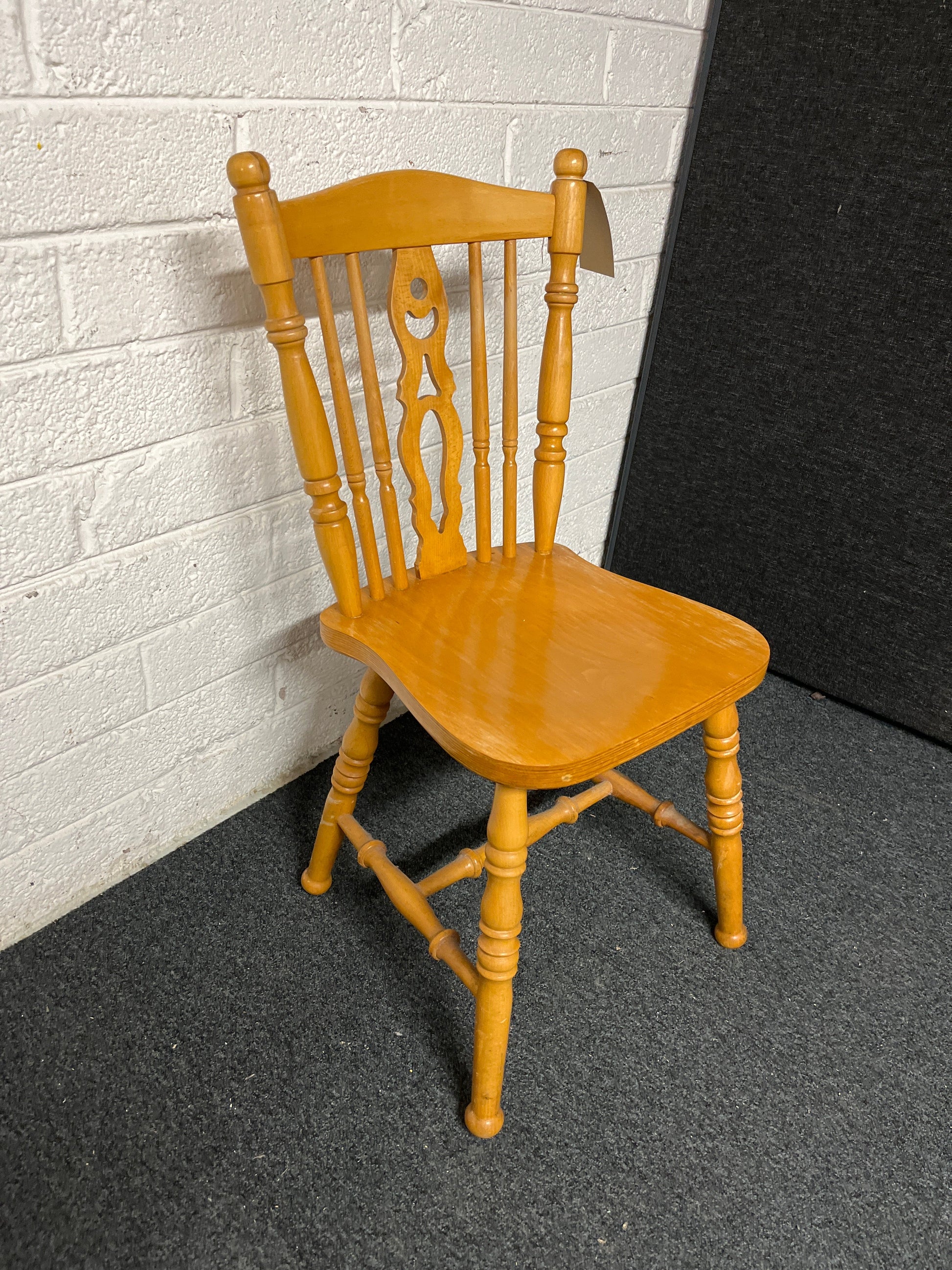 Rubberwood heart back solid wood kitchen chair  1225