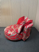 Switch Bright red and silver fabric wide love seat with matching cushions  2425 3 image