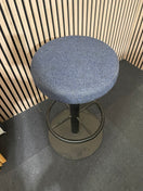 Switch Ex-Demo Navy Fabric Round High Stool w/ Foot Rest 3 image