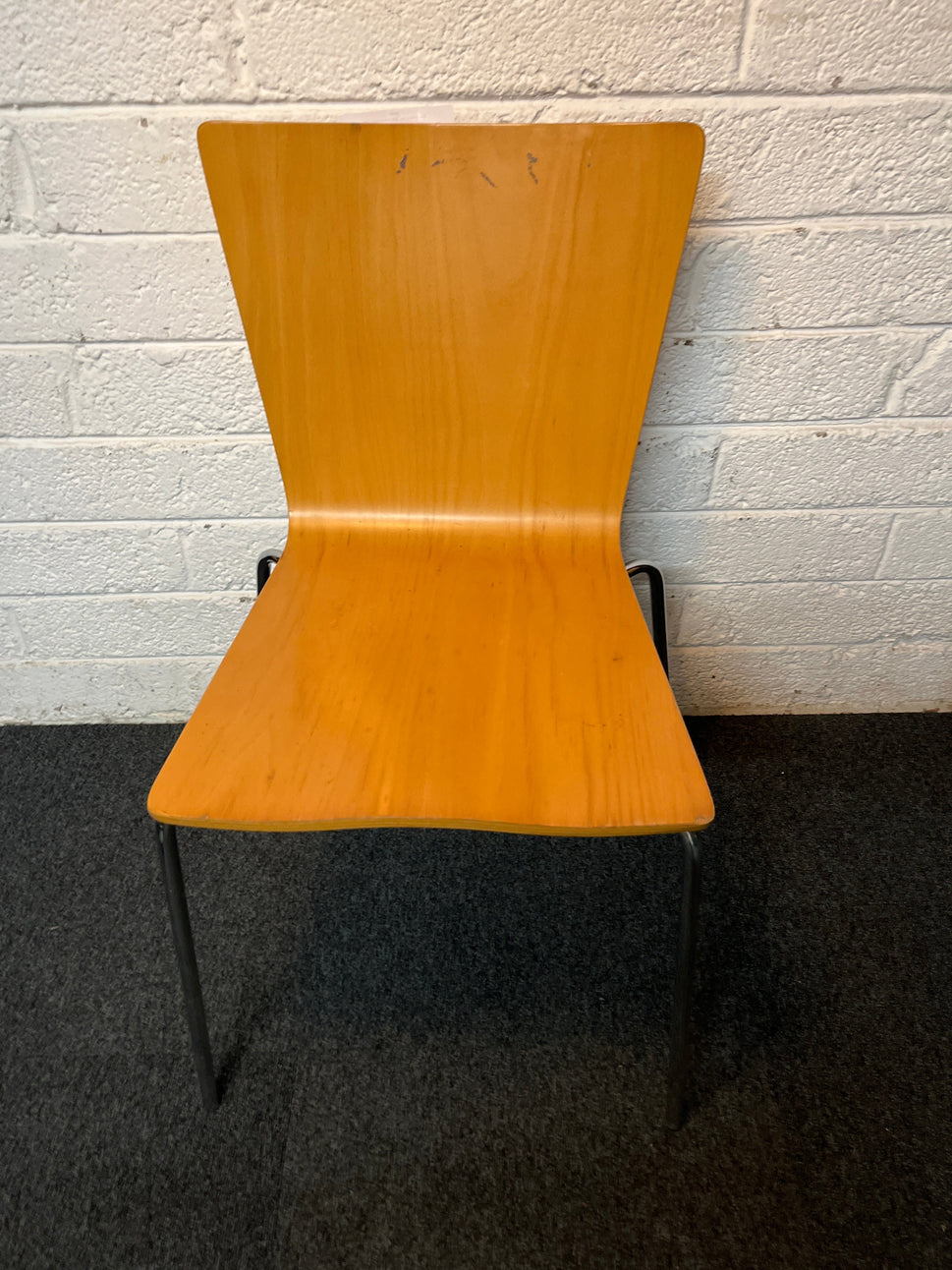 Beech dining chair with chrome frame 3225