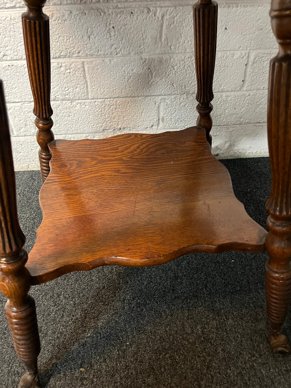 Square tall stained wood lamp table (H 73 x W 57 x D 57 cm) 3225