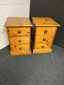 Switch Solid pitch pine 3 drawer bedside locker  400Wx620Hx430D 1225 2 image